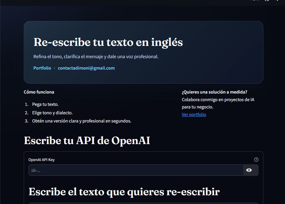 Reescribir texto informal