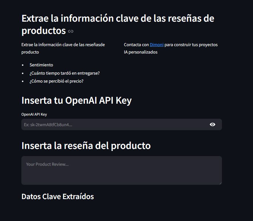 Extraer información clave de una reseña de producto